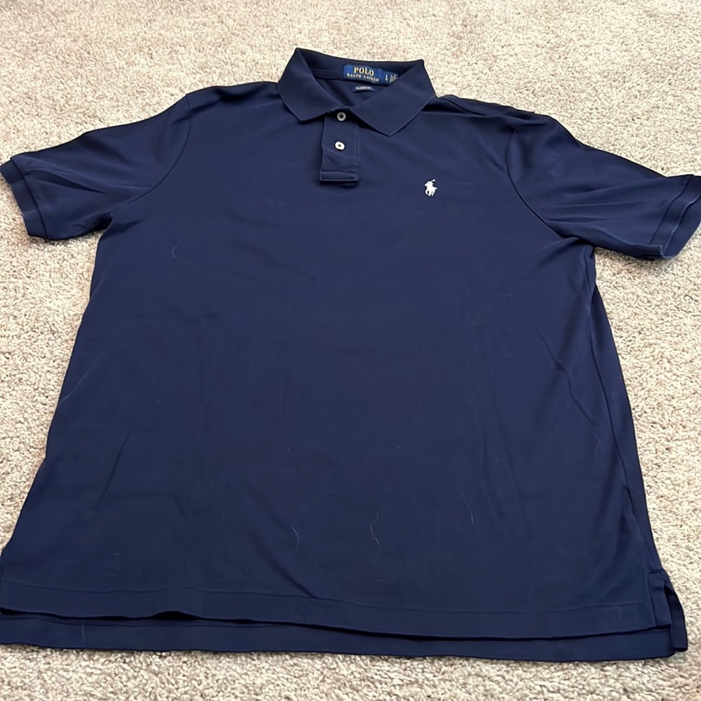Polo RL Men’s classic fit polo shirt-soft touch size L used good condition navy